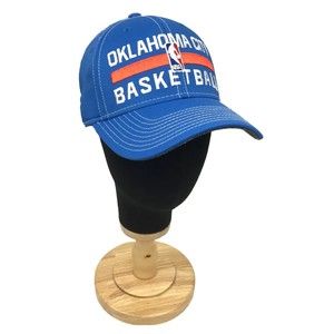 NBA Adidas Oklahoma City Basketball Hat Adjustable Embroidered Blue Orange NOS